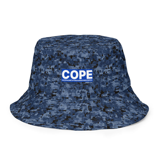 Digital Blue Base Camo - Reversible Bucket Hat