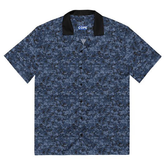 Digital Blue Base Camo - Button Shirt